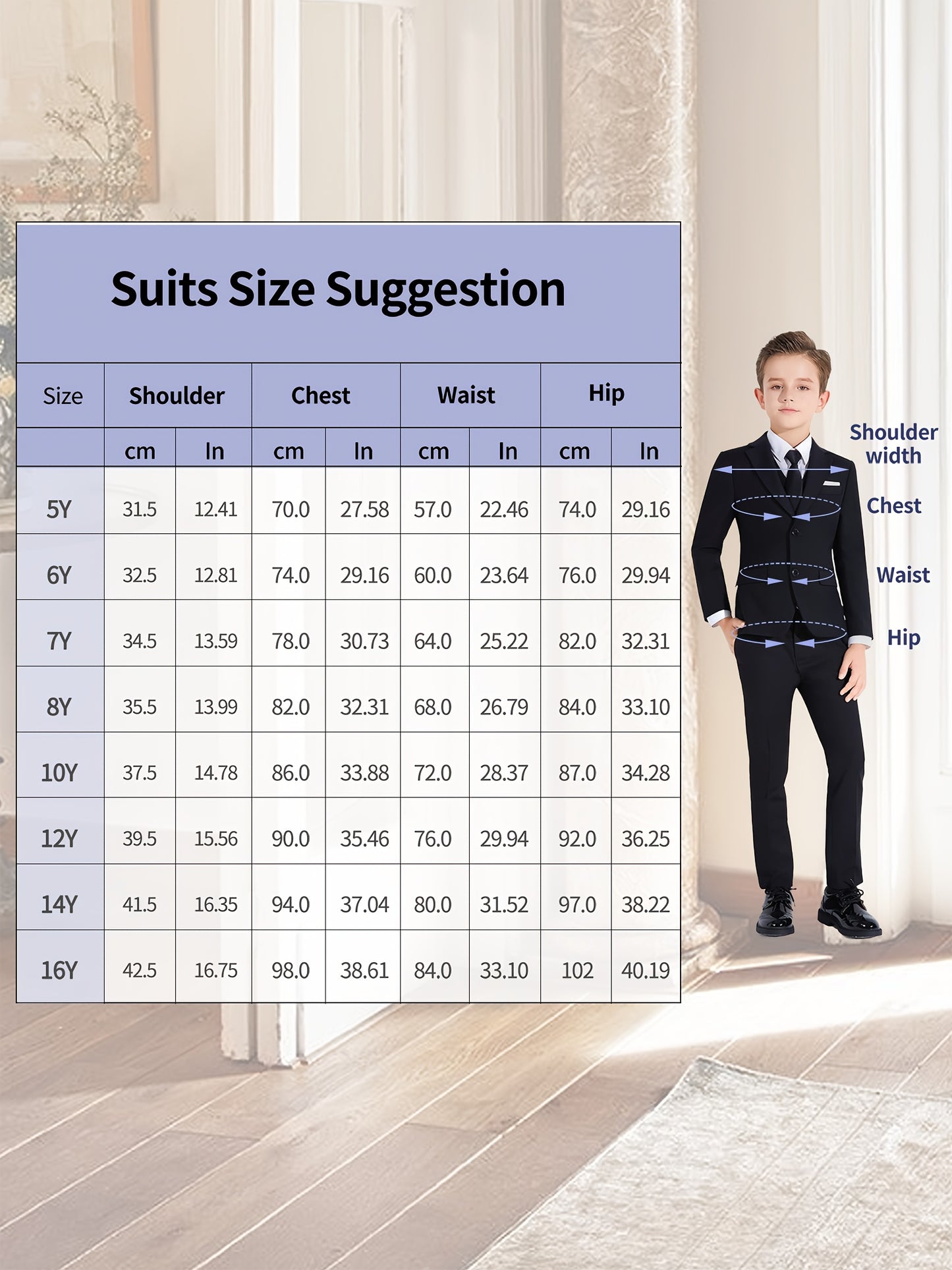 Lycody Boys Suits 4pcs Black Blazer Vest Pants With Random Tie Suit Set For Boy Slim Fit Kids Formal Wedding Dress 5-16Y