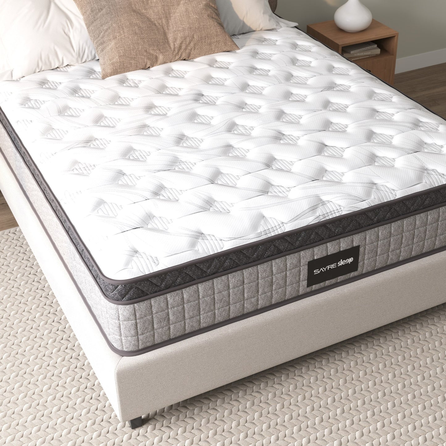 Assembled in USA - Premium High Quality Diamond Innerspring Hybrid and Cooling Gel Memory Foam Mattress and Motion Isolation