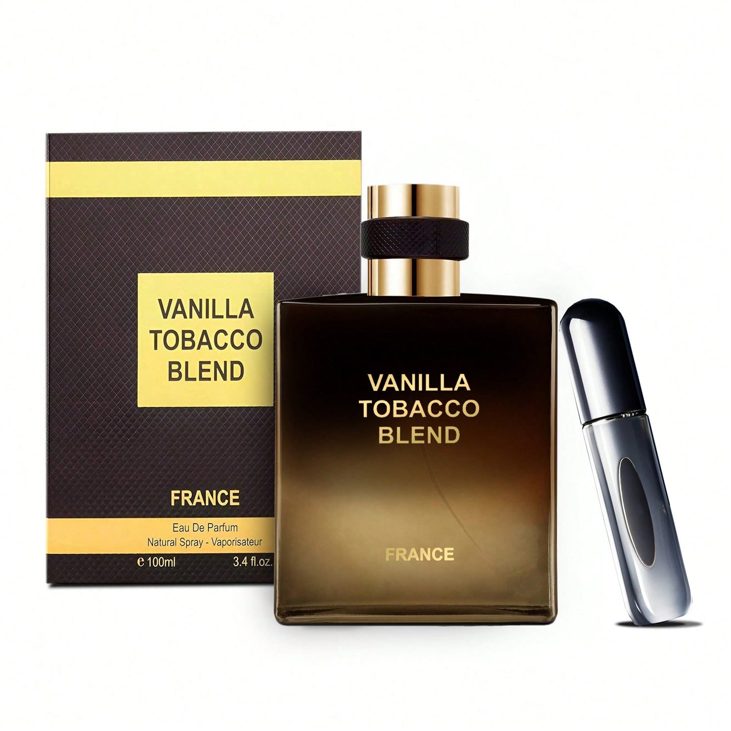 Men Cologne Vanilla Tobacco Blend For Men Eau De Parfum Spray - 3.4oz/100mL Long-Lasting Cologne With Oriental Spicy, Tobacco & Vanilla Notes, Includes 5ML Travel-Size Body Spray