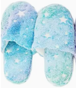 Tie-Dye Fuzzy Lounge Slippers – Soft Foam Sole