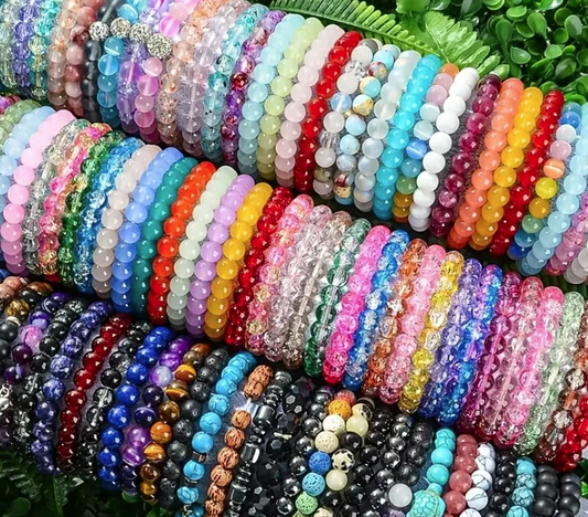Stackable Boho Glass Bead Bracelet Set (Assorted Bundle)