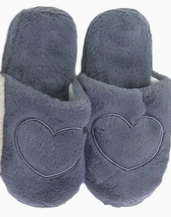 Big Heart Fuzzy Fleece Foam Lounge Slippers