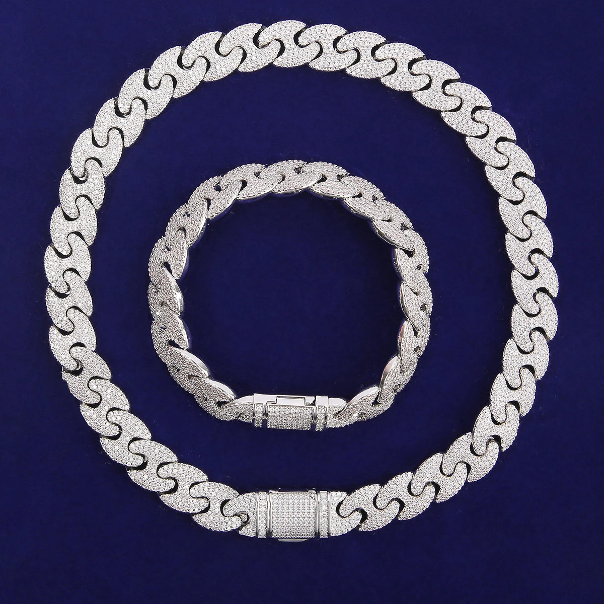 Necklace Bracelet Jewelry Set Men's Hip Hop Street Rock