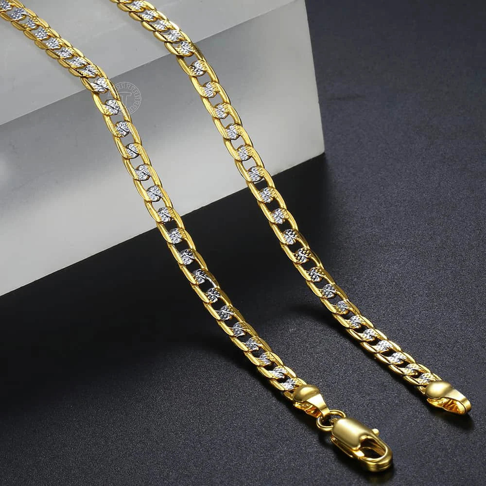 Davieslee 4mm Necklace for Men Women Curb Chain Cuban Link Mens Womens Necklace Chains Dropshipping Jewelry 45-91cm DLGN64A