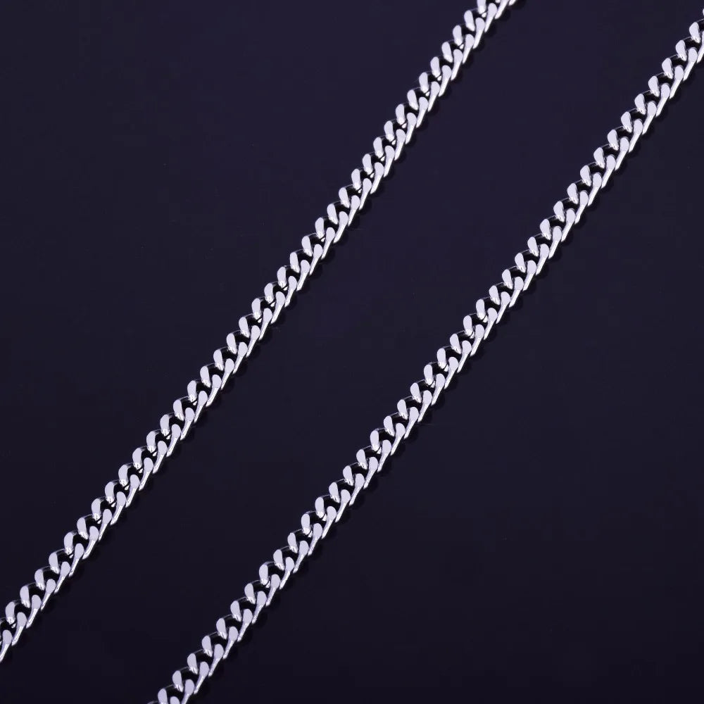 Men's Hip Hop Maiami Cuban Chain 3mm 20" 24" 30" Gold Color Stainless steel Link Necklace Hip hop Jewelry For Women
