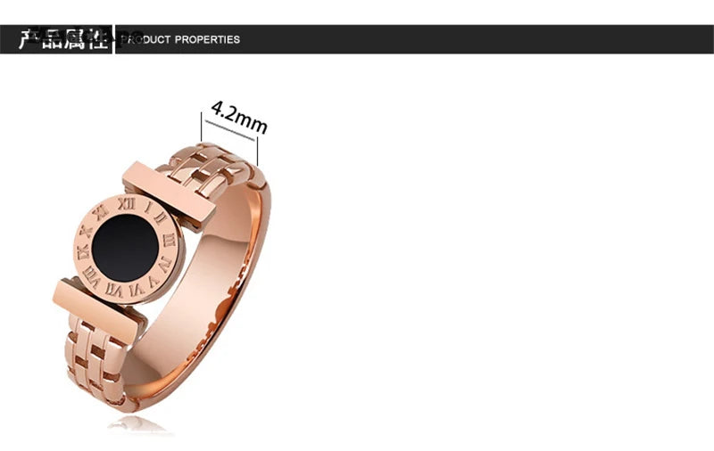 MadApe Fashion Personality Hollow Roman Number Rings 316L Stainless Steel Women Wedding Ring For Women Men Party Jewelry