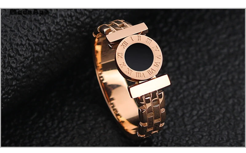 MadApe Fashion Personality Hollow Roman Number Rings 316L Stainless Steel Women Wedding Ring For Women Men Party Jewelry