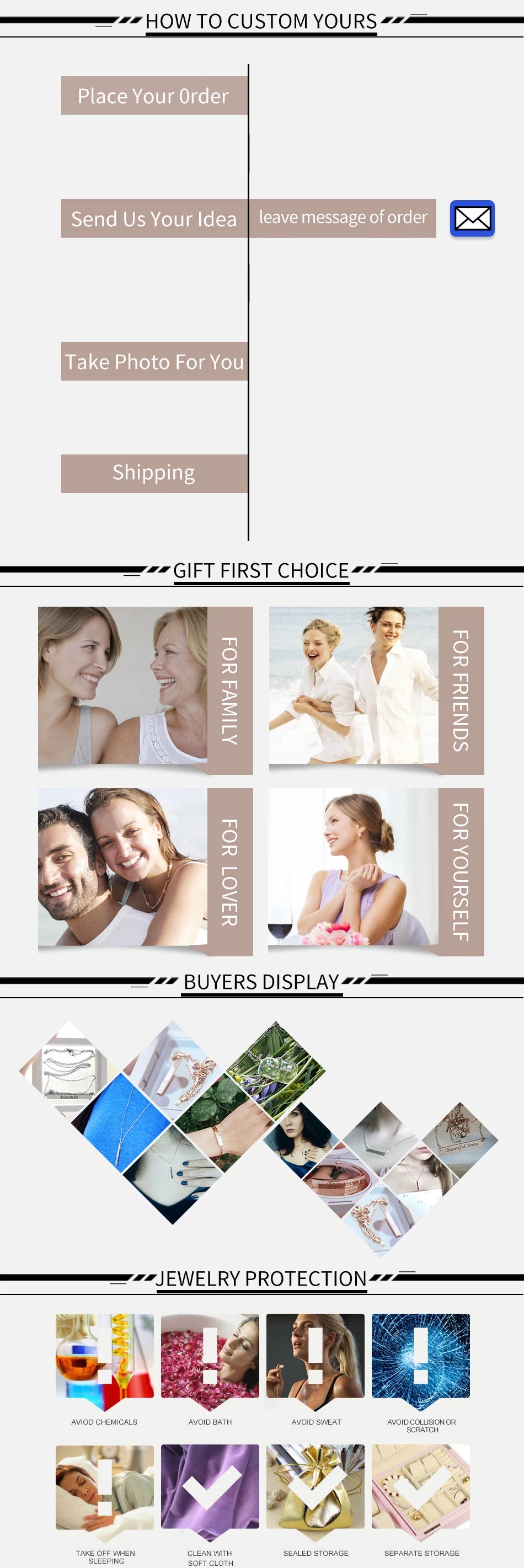 Personalized Mother's Day Gift Custom Photo Engraved Necklace Custom Photo Pendant Memory Family Jewelry Gifts Free Jewelry box