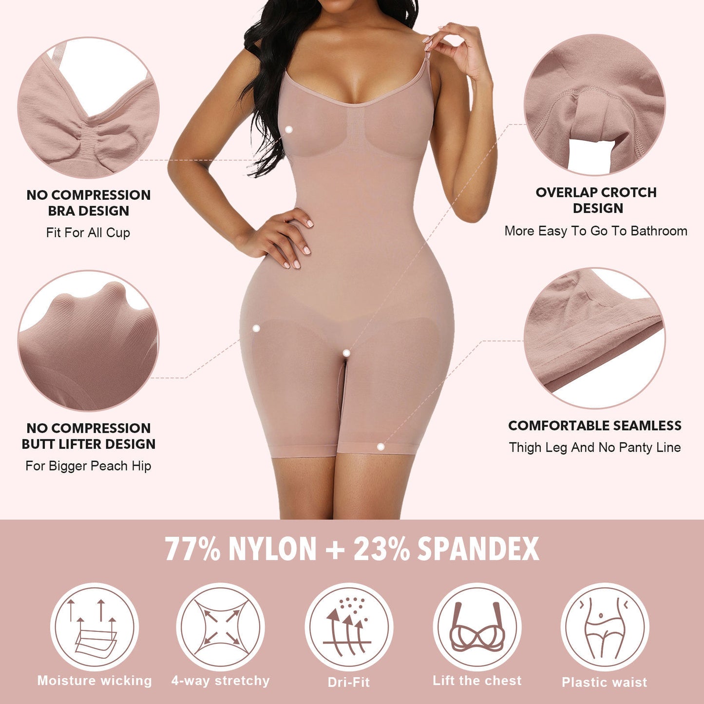 Fashion Plus Size New Arrival Hip Lifting Seamless Shapewear Women's Corset Full Body Sling Belly Contraction Bodybuilding One-Piece Intimates