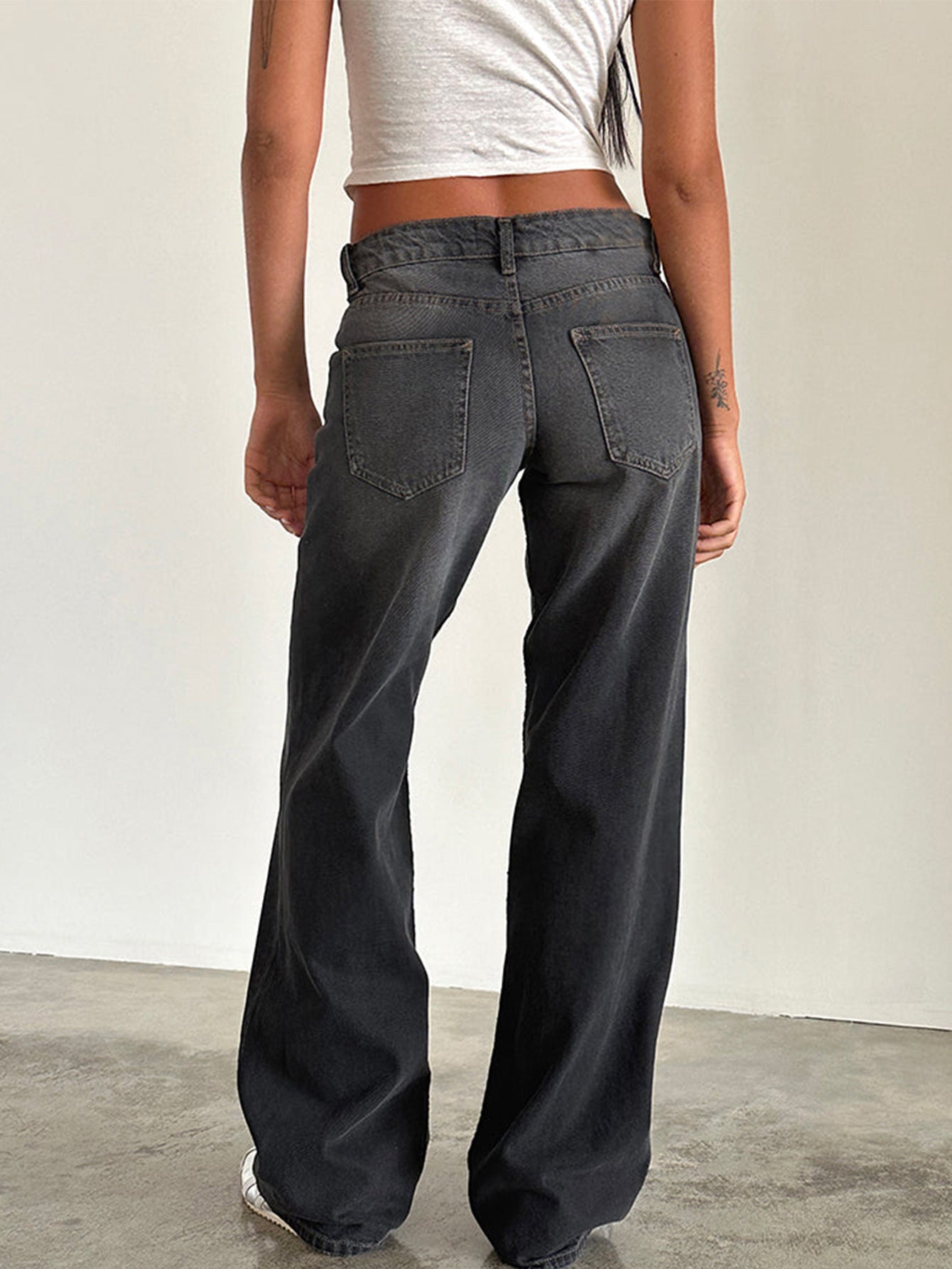 Women's Straight-Leg Jeans Fashion Street Pants High Quality Women Straight-leg Denim Pants