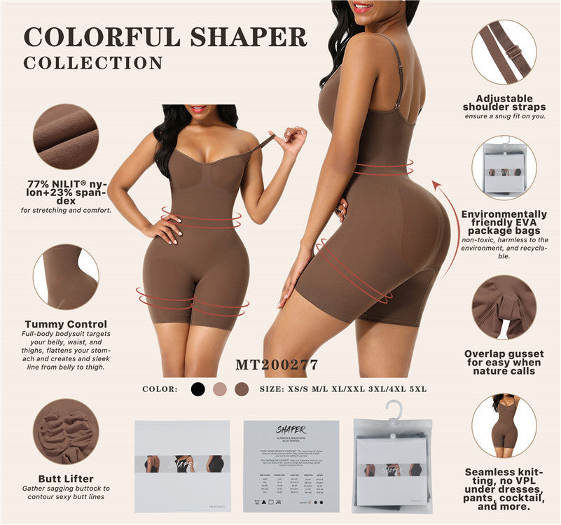 Fashion Plus Size New Arrival Hip Lifting Seamless Shapewear Women's Corset Full Body Sling Belly Contraction Bodybuilding One-Piece Intimates