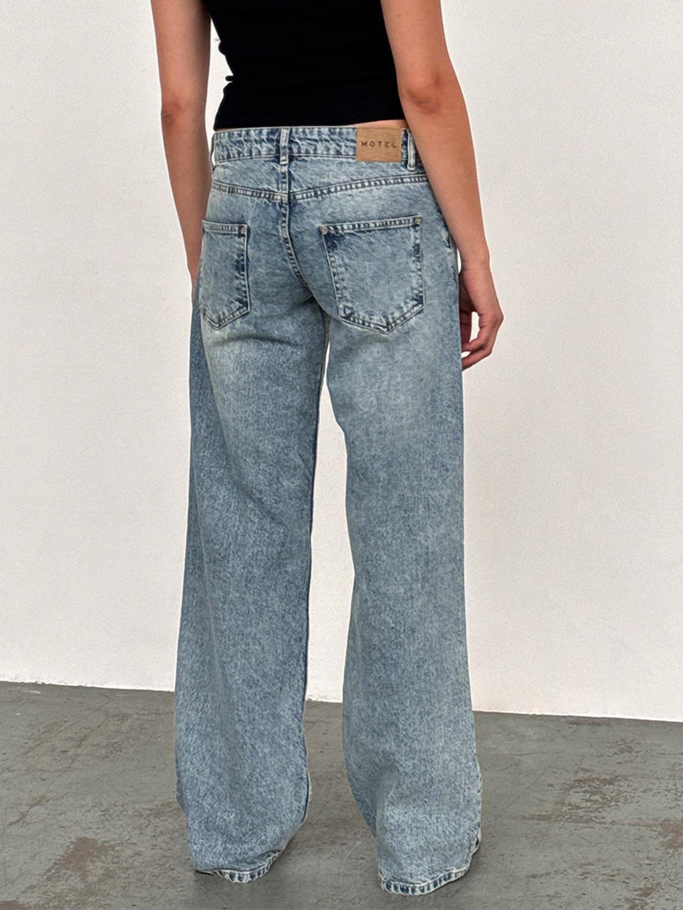 Women's Straight-Leg Jeans Fashion Street Pants High Quality Women Straight-leg Denim Pants