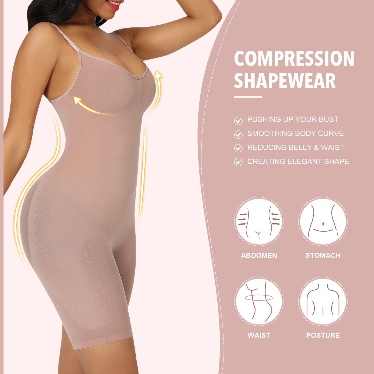 Fashion Plus Size New Arrival Hip Lifting Seamless Shapewear Women's Corset Full Body Sling Belly Contraction Bodybuilding One-Piece Intimates