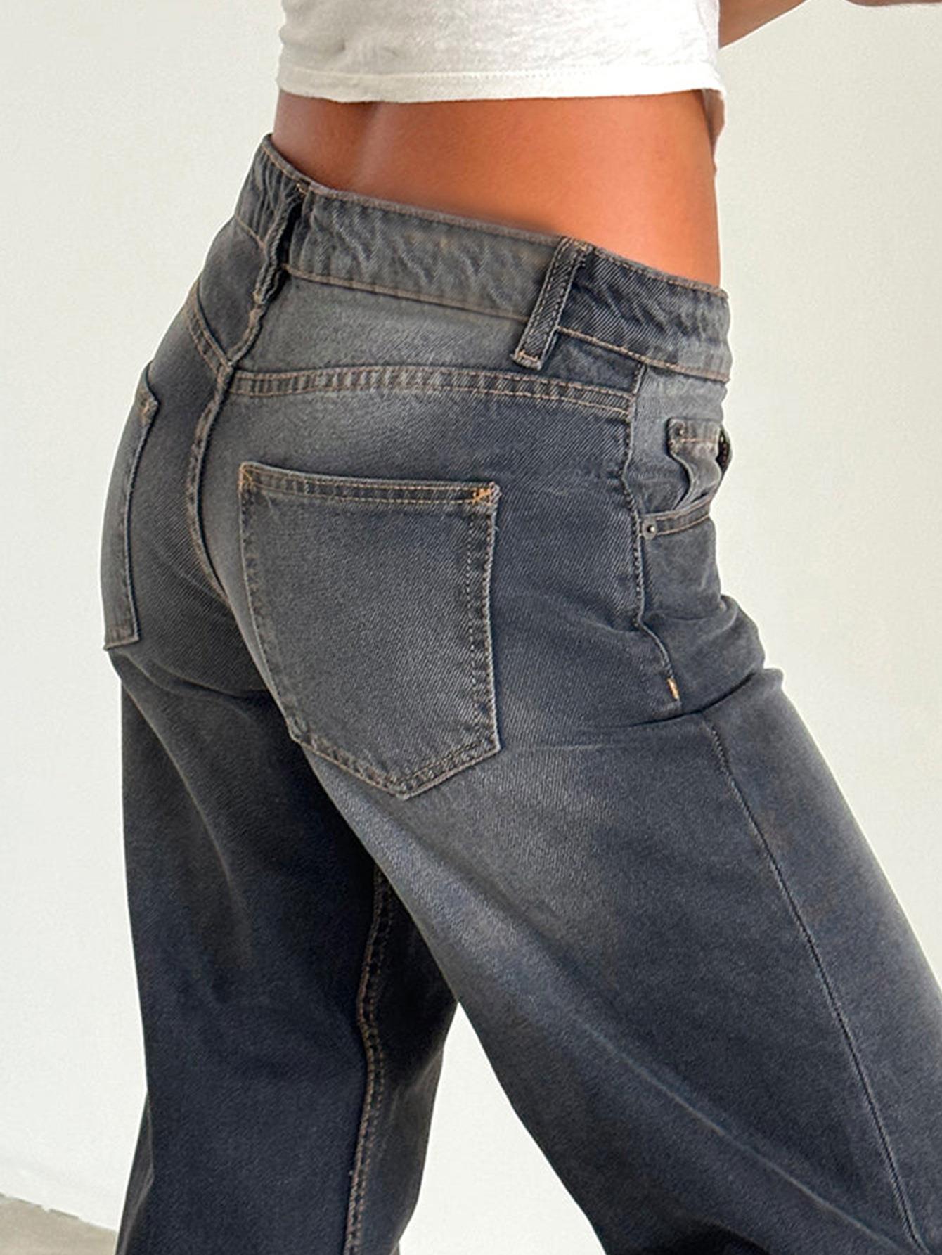 Women's Straight-Leg Jeans Fashion Street Pants High Quality Women Straight-leg Denim Pants