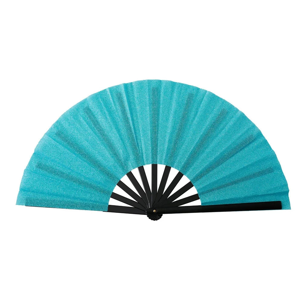 New Sparkling Folding Fan Bright Color Rainbow Starry Sky In The Dark Festival Performance Hand Fans Women Girl Party Dance Fan