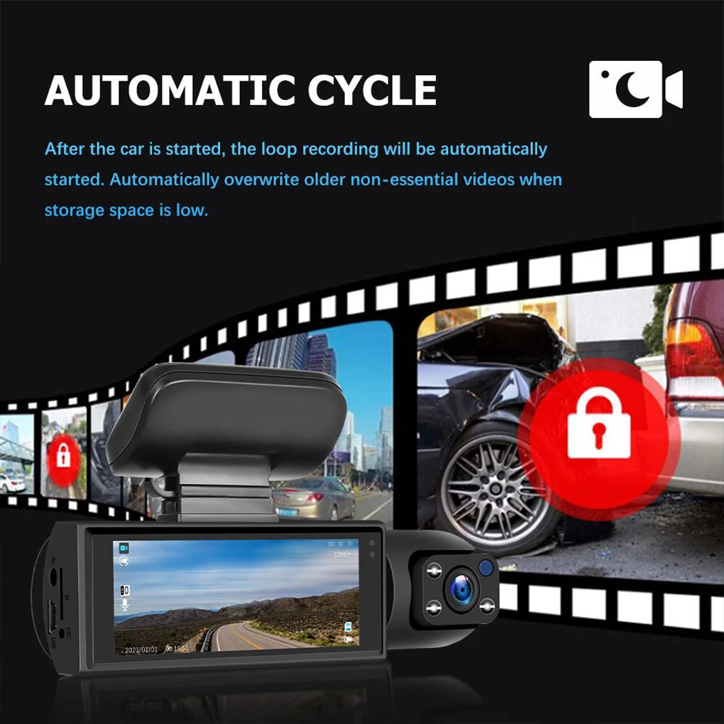 1080P dual camera Dash Cam Front And Inside car camera 24-Hour Surveillance Auto Emergency Recording wide angle Car DVR Camera