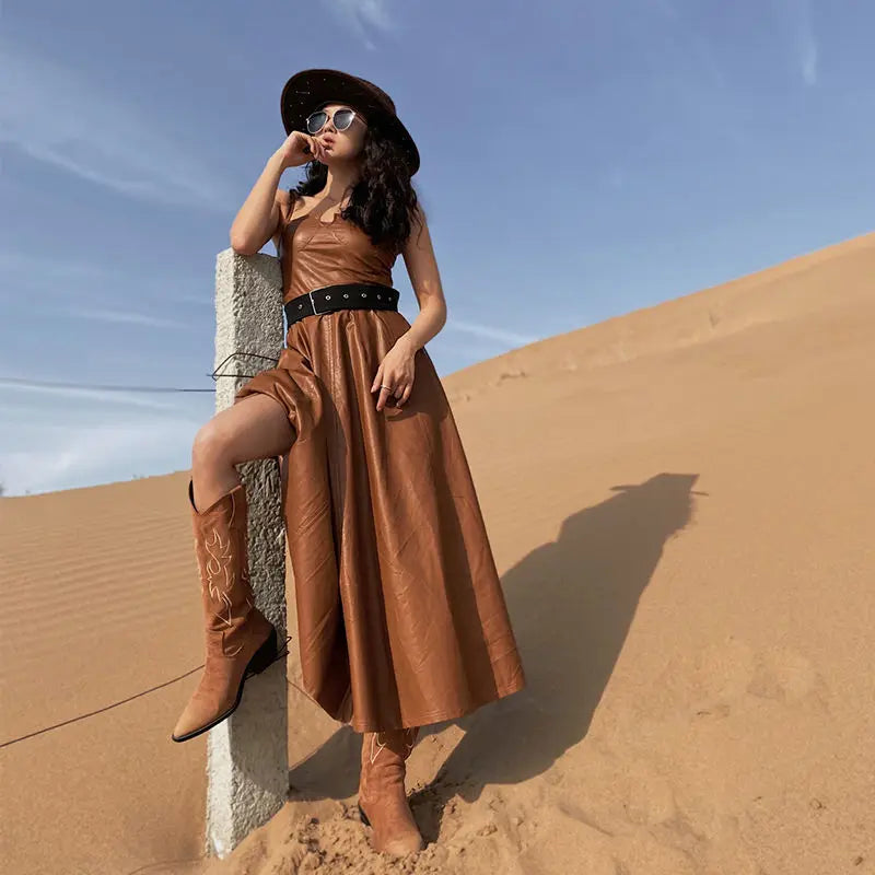 Shoes for Woman Western Cowgirl Cowboy Fur Footwear Long Denim Women's Boots Punk Winter Knee High Shaft White Hot Gothic Boot