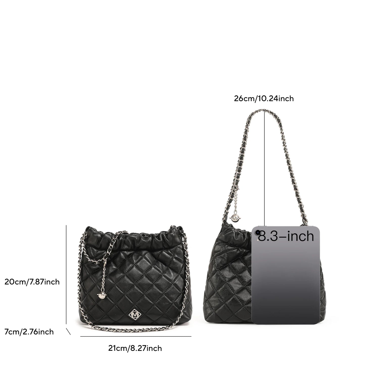 ITAMOOD Genuine Leather Hobo Bag for Women One Shoulder Crossbody Chain Bag with Luxury Designer Fashion Valentine's Day Gift