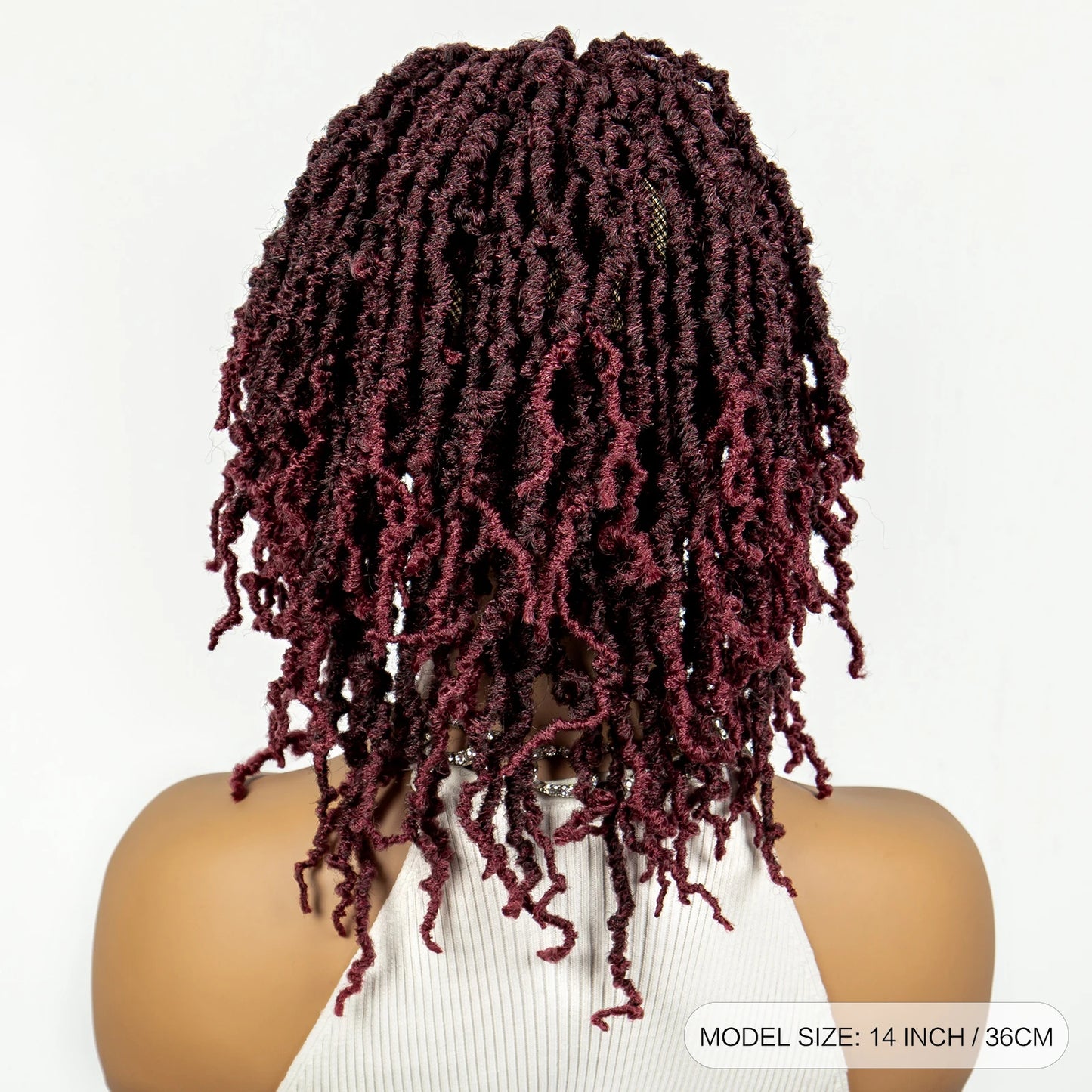 14inch Short Dreadlock Braided Wigs Synthetic Lace Front Knotless Box Braids Wig Faux Locs Braided Wigs with Baby Hair for Women