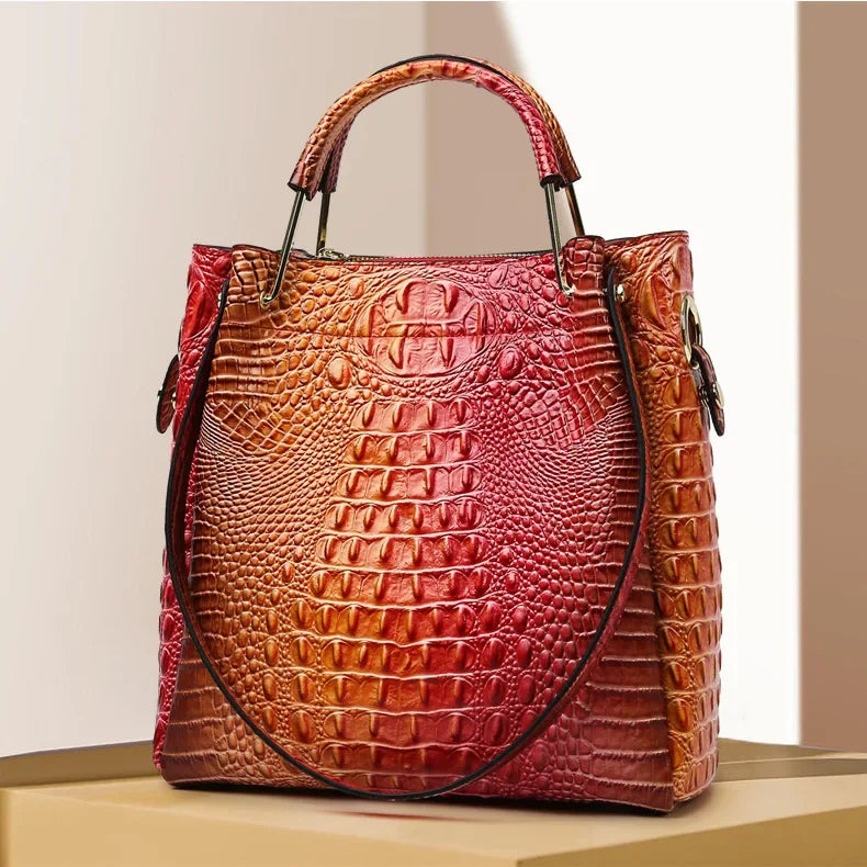 New Bag: Bucket Bag, Fashionable Texture, Embossed Women's Handbag, Large Capacity Mother and Child Bucket Bag, Mommy Bag