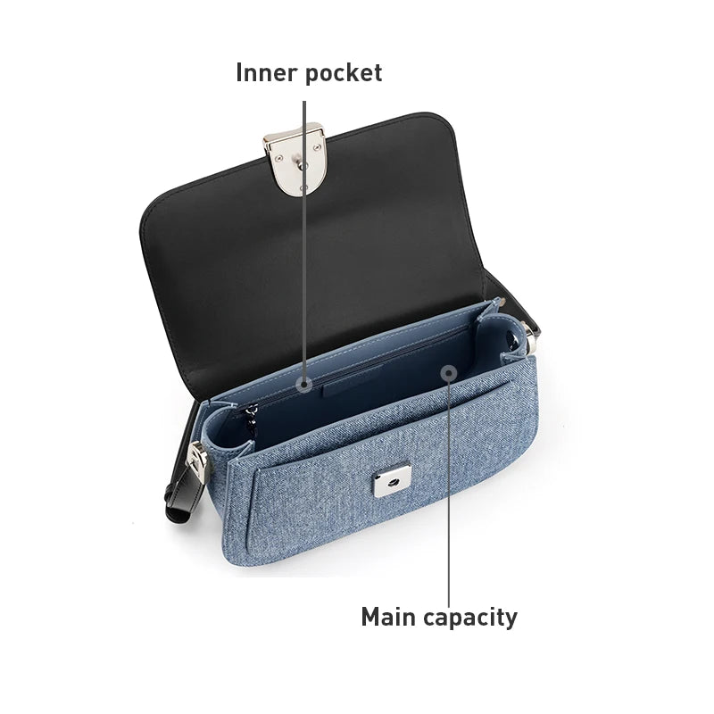 LA FESTIN Women's bag 2024 New Leather Bag Shoulder Crossbody Bag Fashion Designer Small Square Bag free shipping