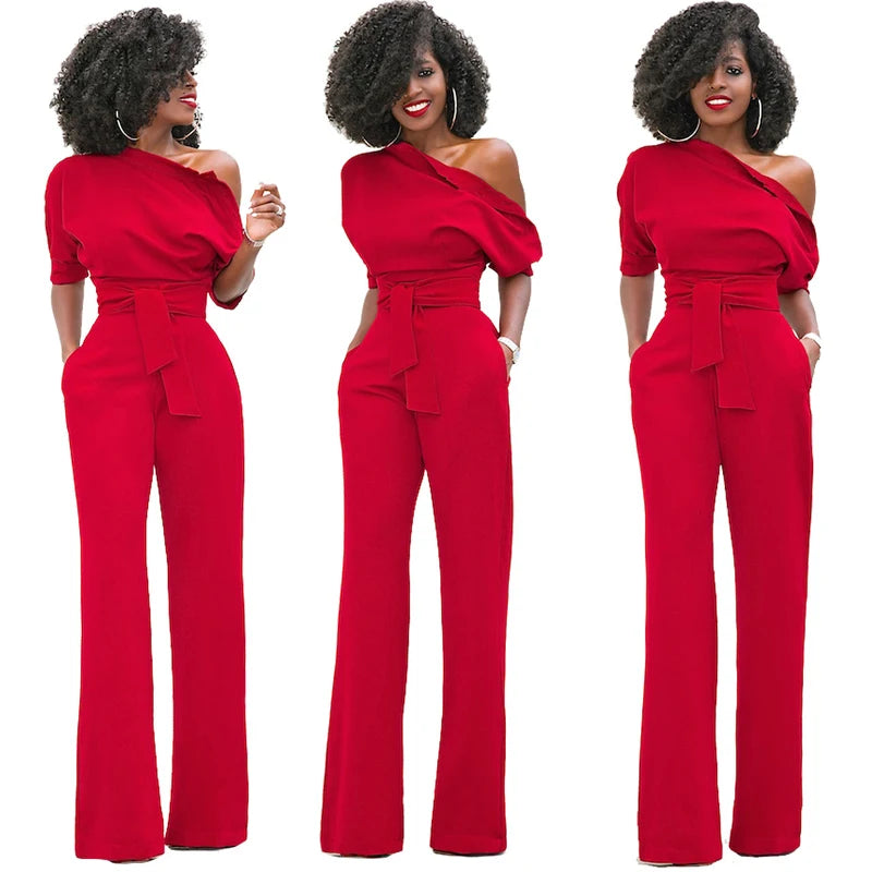 Women's Formal Jumpsuit Rompers Wide Leg Trousers  Casual Sleeveless Long Pants Fashion Evening Party Wedding Decor