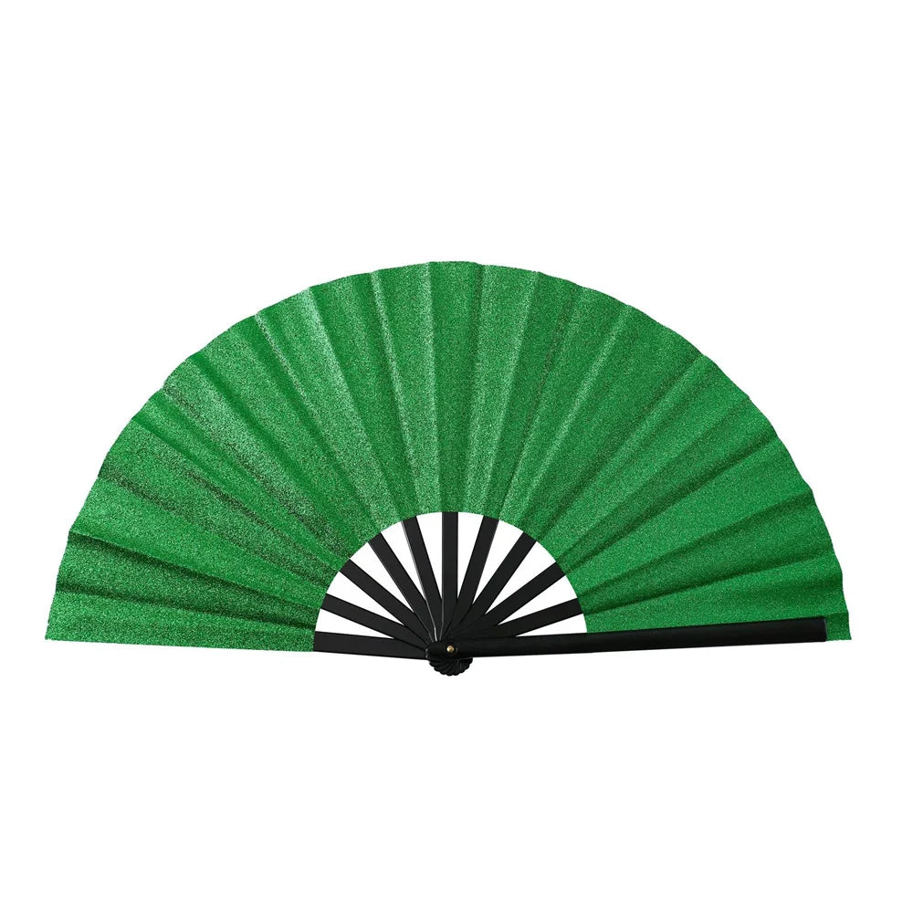 New Sparkling Folding Fan Bright Color Rainbow Starry Sky In The Dark Festival Performance Hand Fans Women Girl Party Dance Fan