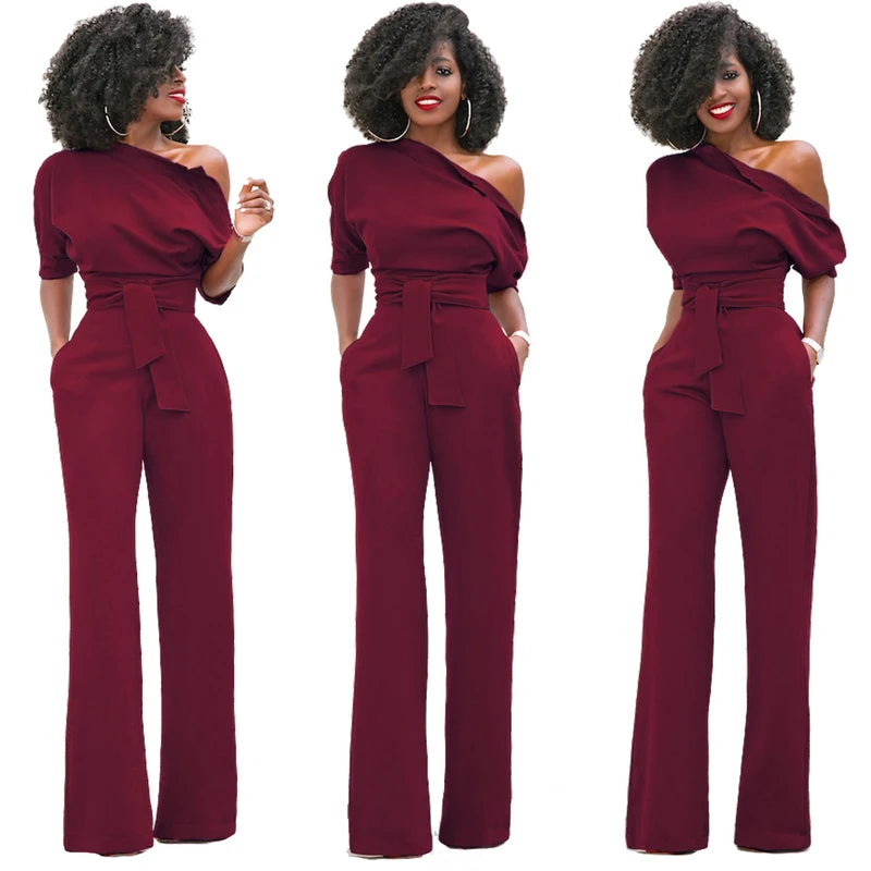 Women's Formal Jumpsuit Rompers Wide Leg Trousers  Casual Sleeveless Long Pants Fashion Evening Party Wedding Decor