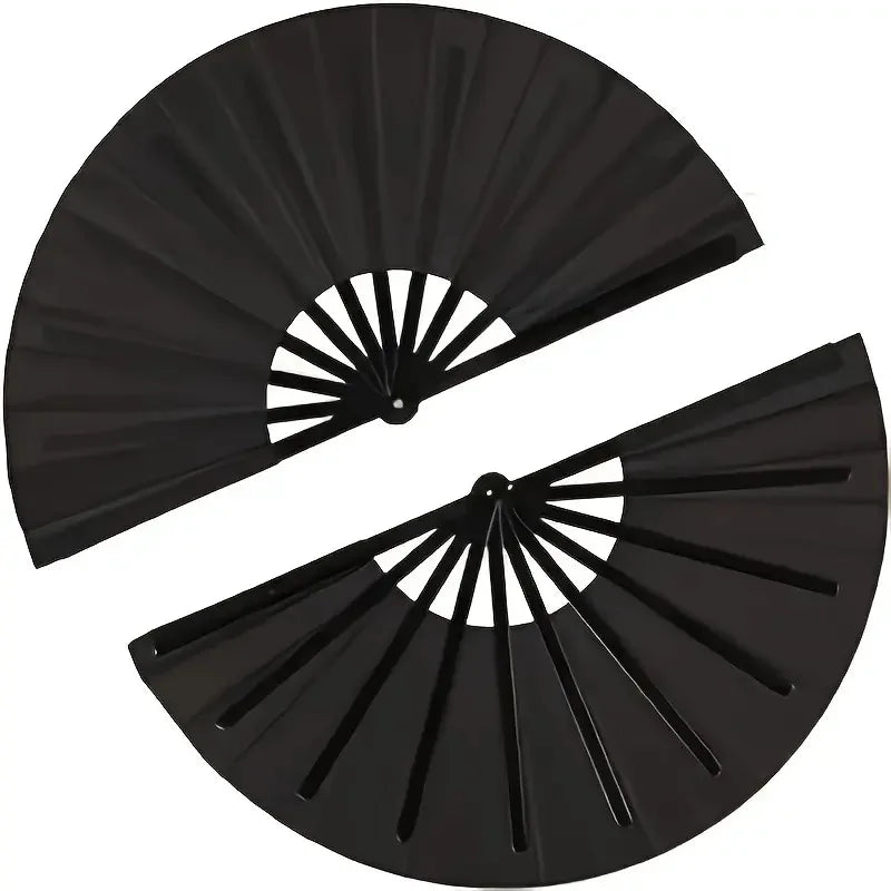 Large Kung Fu Sound Fan Plastic Bone Martial Arts Performance Elegant Hand Folding Stage Fan Opera Magic Props Summer Cool Fans