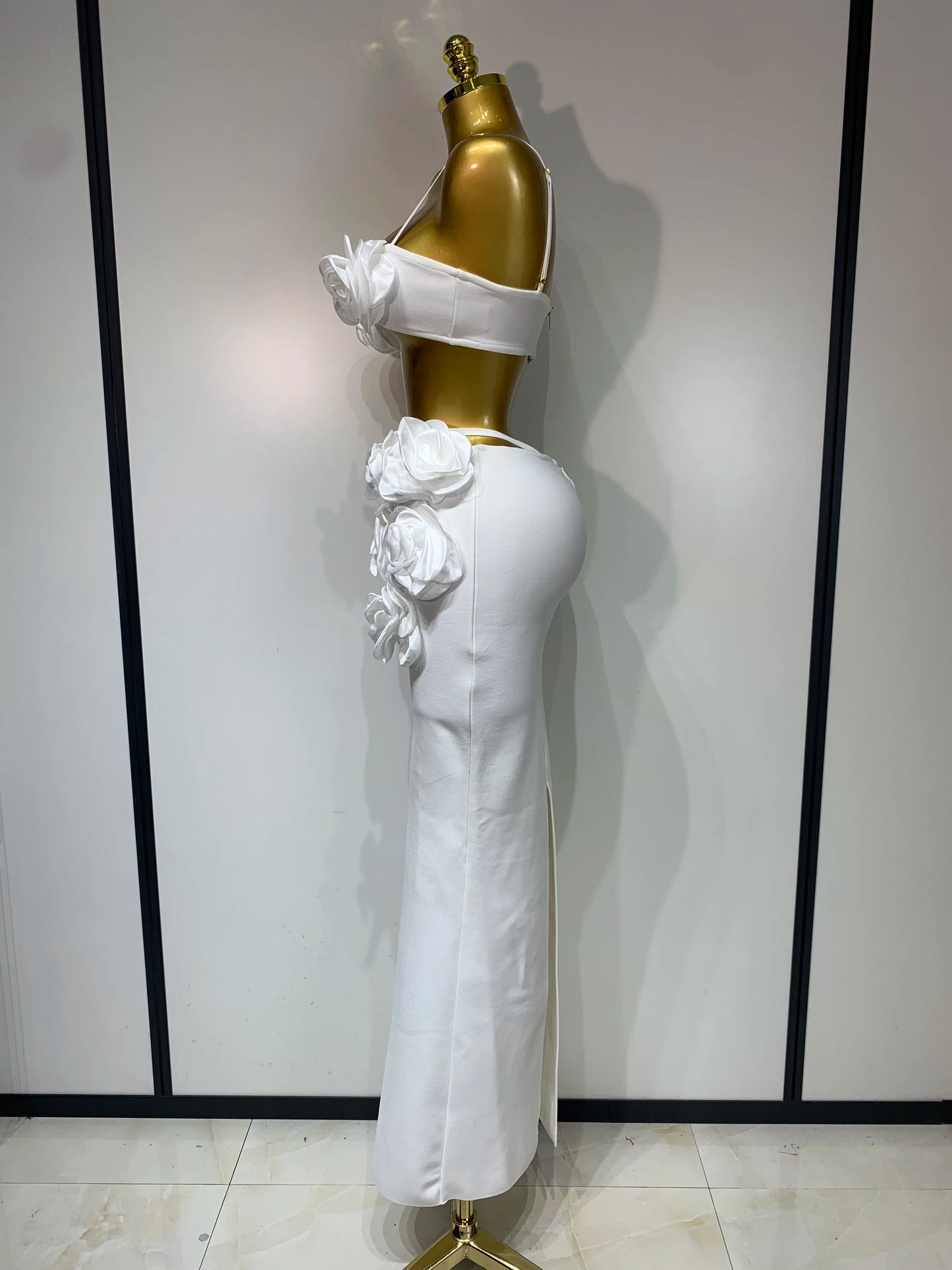 Women Sexy Camisole Floral Bandage Long Skirts 2-Piece Set 2025 Celebrity Elegant Party Cocktail Prom Gown Nightclub Outfit