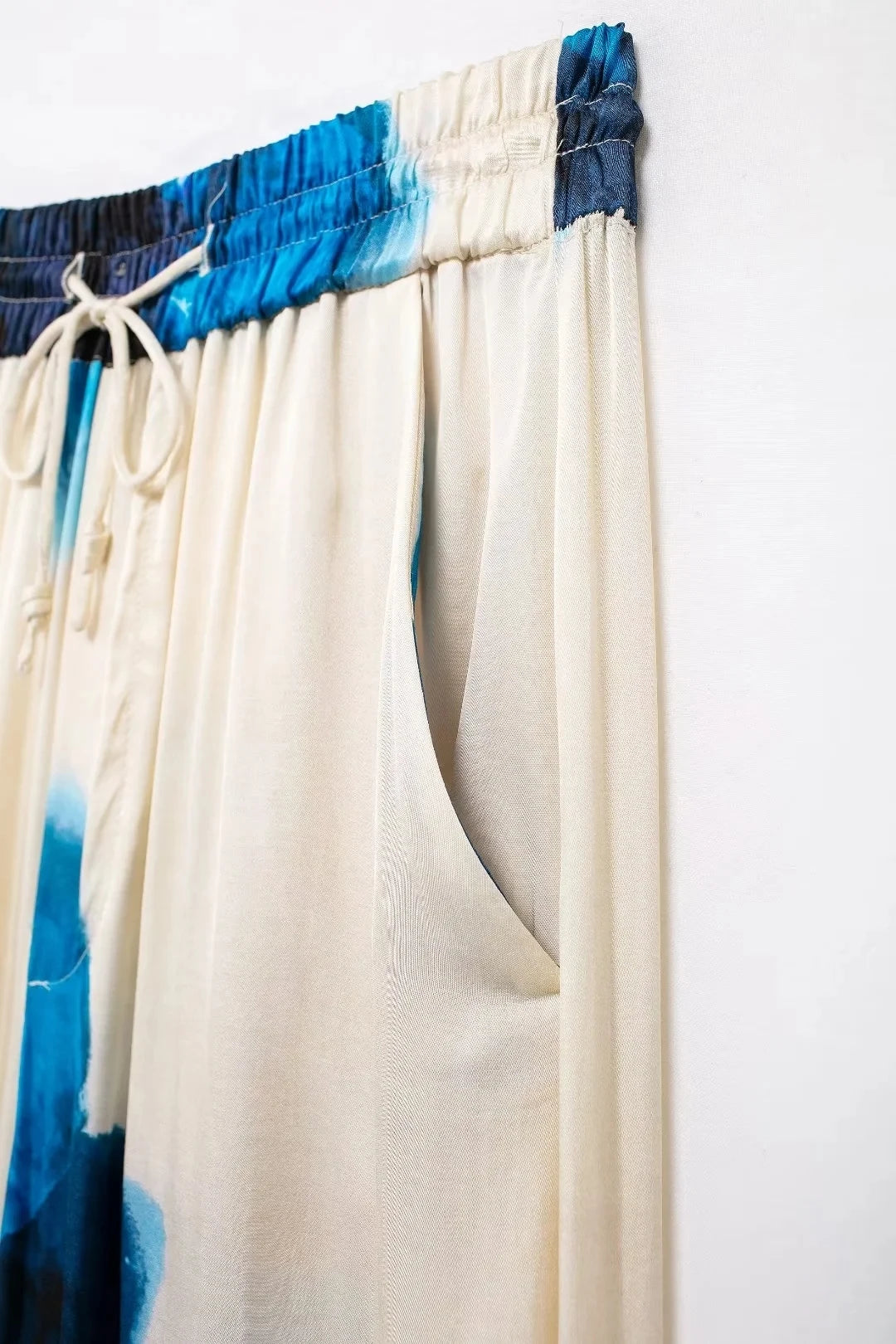 TRAFZA Women Fashion Floral Print Wide Leg Pants Loose Casual High Waist Drawstring Trousers Elegant Woman High Street Pant