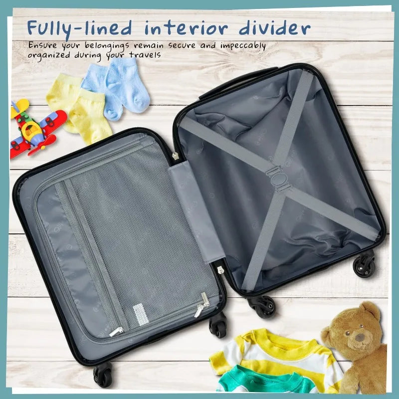 Kid’s Luggage Set 5 Piece Suitcase Set 16’’ Carry on Hardside Spinner Toddler Luggage Travel Rolling Luggage Girls Boys
