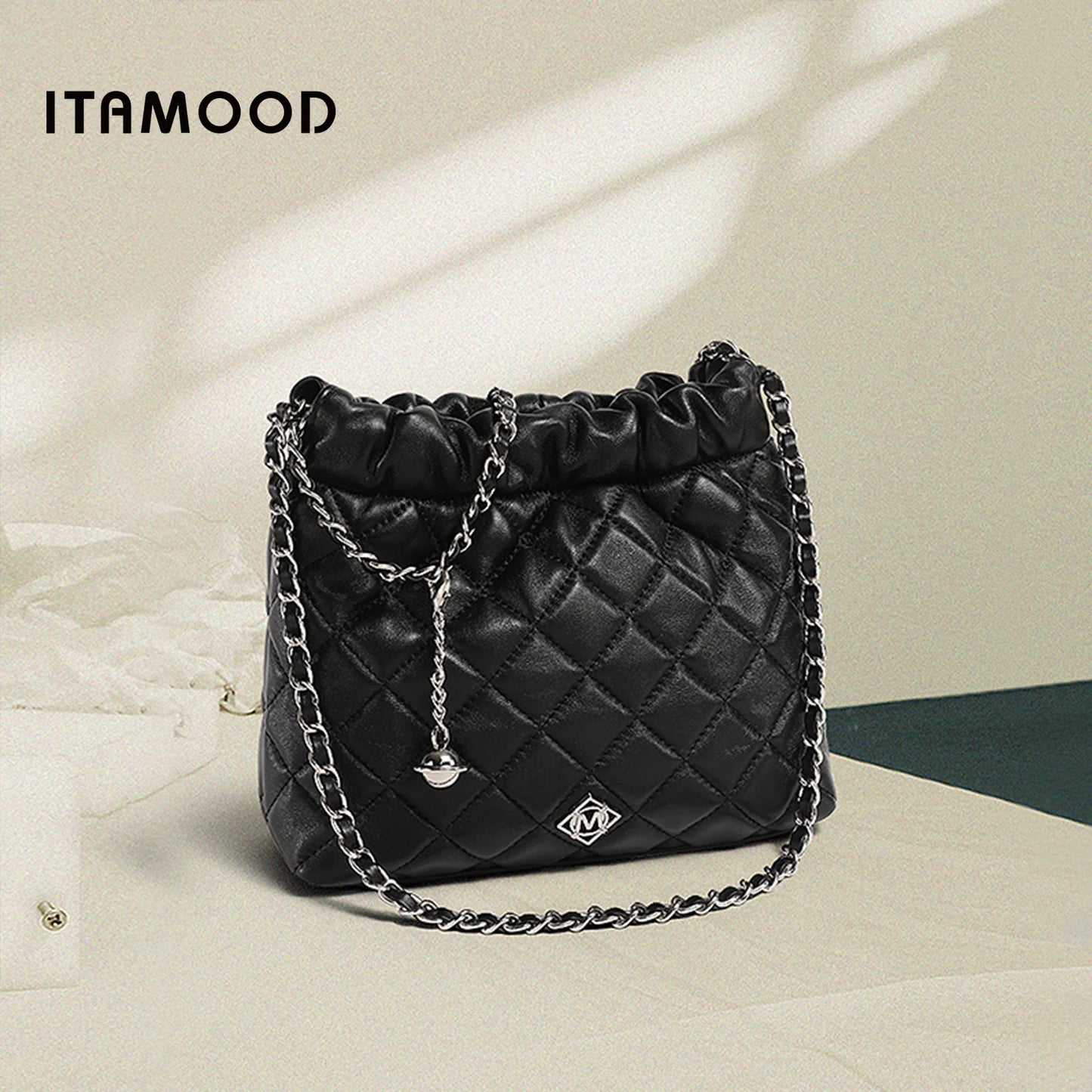 ITAMOOD Genuine Leather Hobo Bag for Women One Shoulder Crossbody Chain Bag with Luxury Designer Fashion Valentine's Day Gift