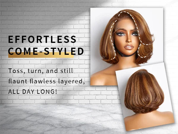 100% Human Hair Wigs Dark Brown Color Bob Water Wave 13x4 HD Lace Front Bob Wigs For women Deep Wave Human Hair Lace Frontal Wig