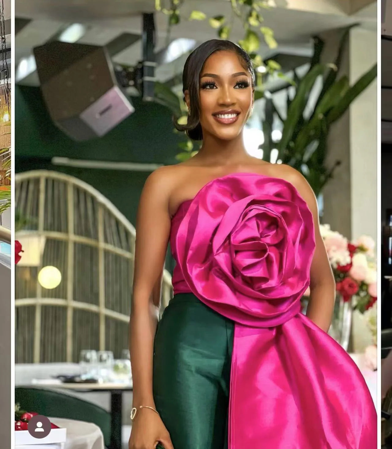 CM.YAYA Women Fashion 3D Flower Applique Strapless Side Crop Top 2025 Summer Vintage Streetwear INS Asymmetrical Tee Tops