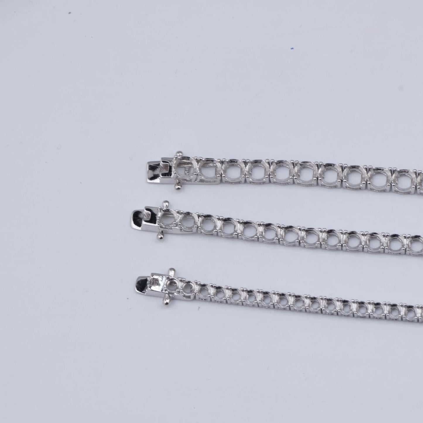 DJMAX Original 925 Silver Tennis Chain Without Stones 3MM 4MM 5MM Tennis Chain Empty Holder Suitable For DIY Jewelry Making