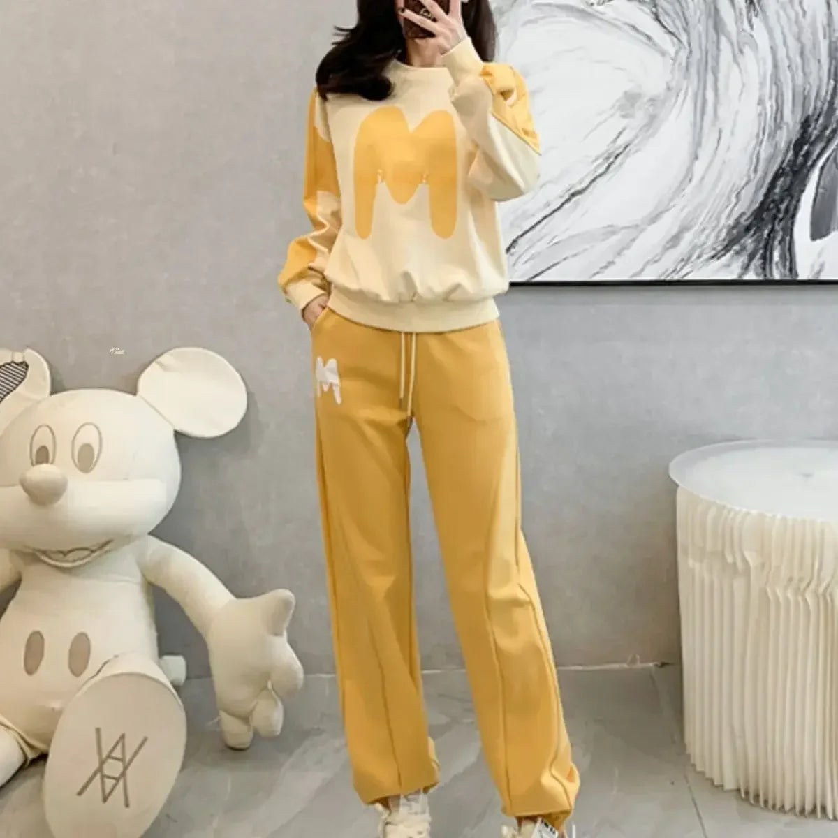 Pant Sets for Women 2 Pieces Autumn Winter Fashion Casual Trousers Woman Korean Style Xxl Cheap New Matching Groups Of Tailor In