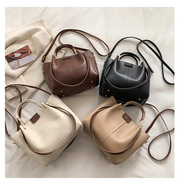 Retro Minority Design Portable Large Capacity Bag for Women 2023 New Trendy All-Match Commute Crossbody Tote Bucket Bag