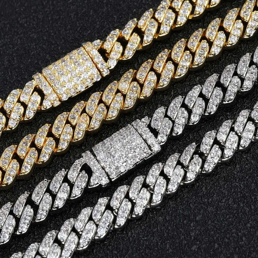 New 6mm Bling Iced Out CZ Zircon Bracelet Hip Hop Personality Miami Cuban Link Charm Bracelet for Men Women