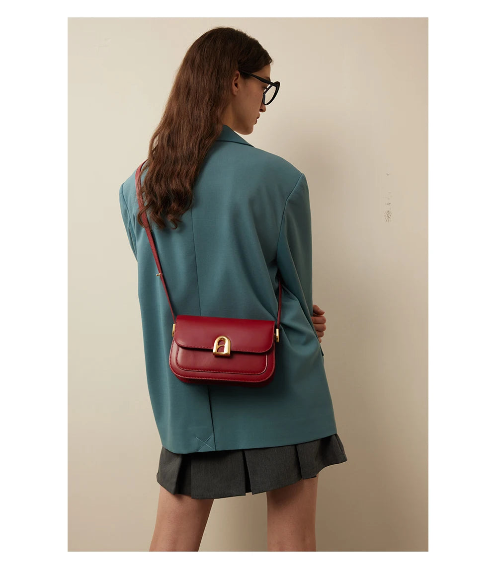 LA FESTIN Women's bag 2024 New Leather Bag Shoulder Crossbody Bag Fashion Designer Small Square Bag free shipping
