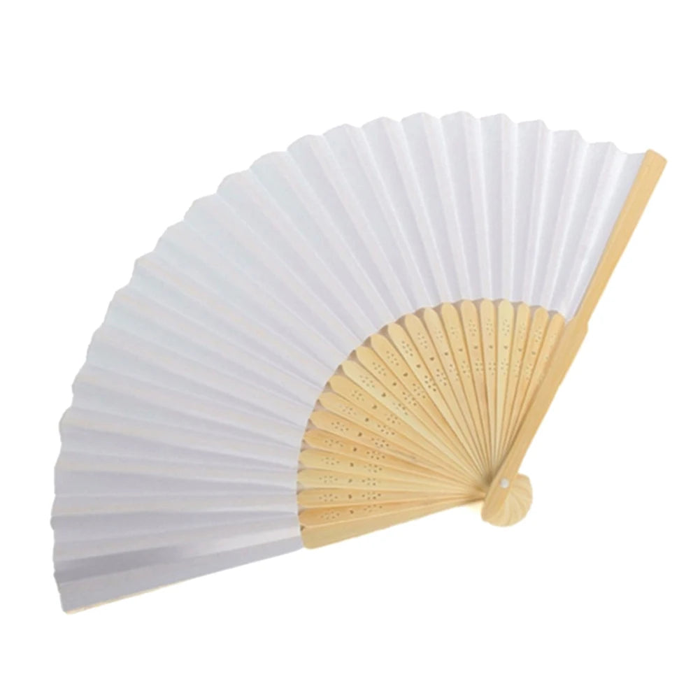 Foldable Bamboo Fans, 50-1pcs Eastern Style Handheld Fan Japanese Chinese Fan for DIY Decoration Wedding Dancing Party Favors