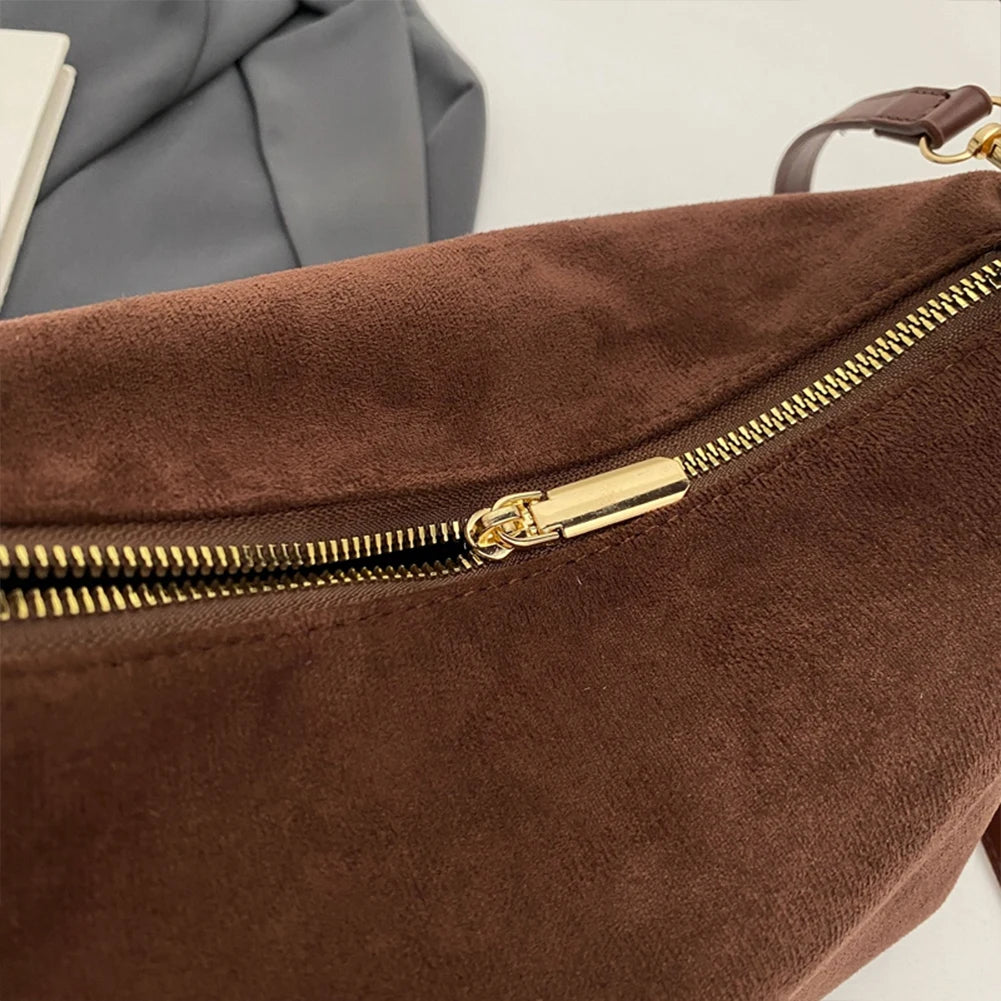 Fashion Autumn Winter Big Boston Tote Soft Matte Suede Cow Leather Women's Handbag Shoulder Crossbody Bag For Women Grey Brown