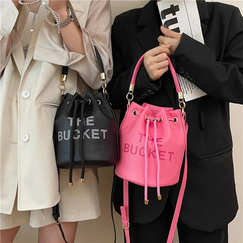 2024 Fashion Bag Women's New Bucket Bag Oblique Span Bag Female Bag Cross-border Portable Retro Women's Bag