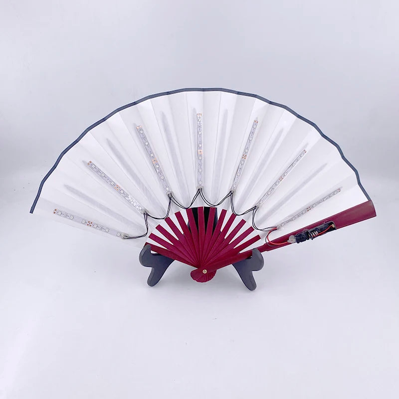 Halloween Carnival party lighting supplies 10inches  LED neon light rave fan  folding luminous fan glowing in the party
