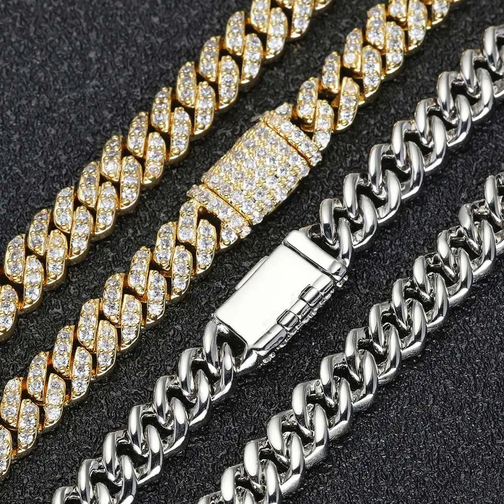 New 6mm Bling Iced Out CZ Zircon Bracelet Hip Hop Personality Miami Cuban Link Charm Bracelet for Men Women