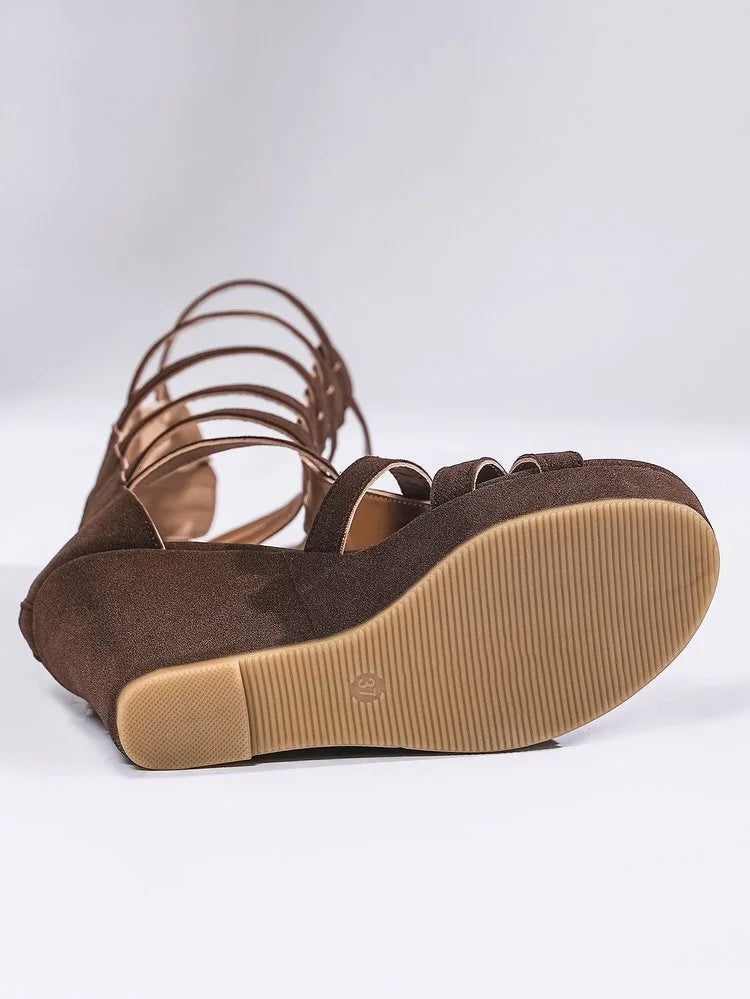 2025 new Roman platform sandals women's summer wear fashion trendy design sense niche hollow high boots