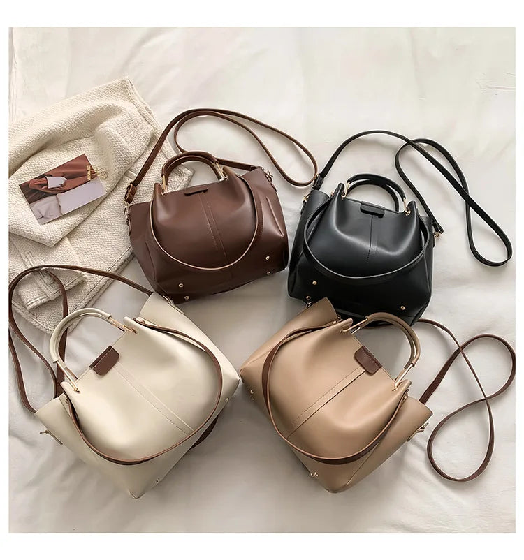 Retro Minority Design Portable Large Capacity Bag for Women 2023 New Trendy All-Match Commute Crossbody Tote Bucket Bag