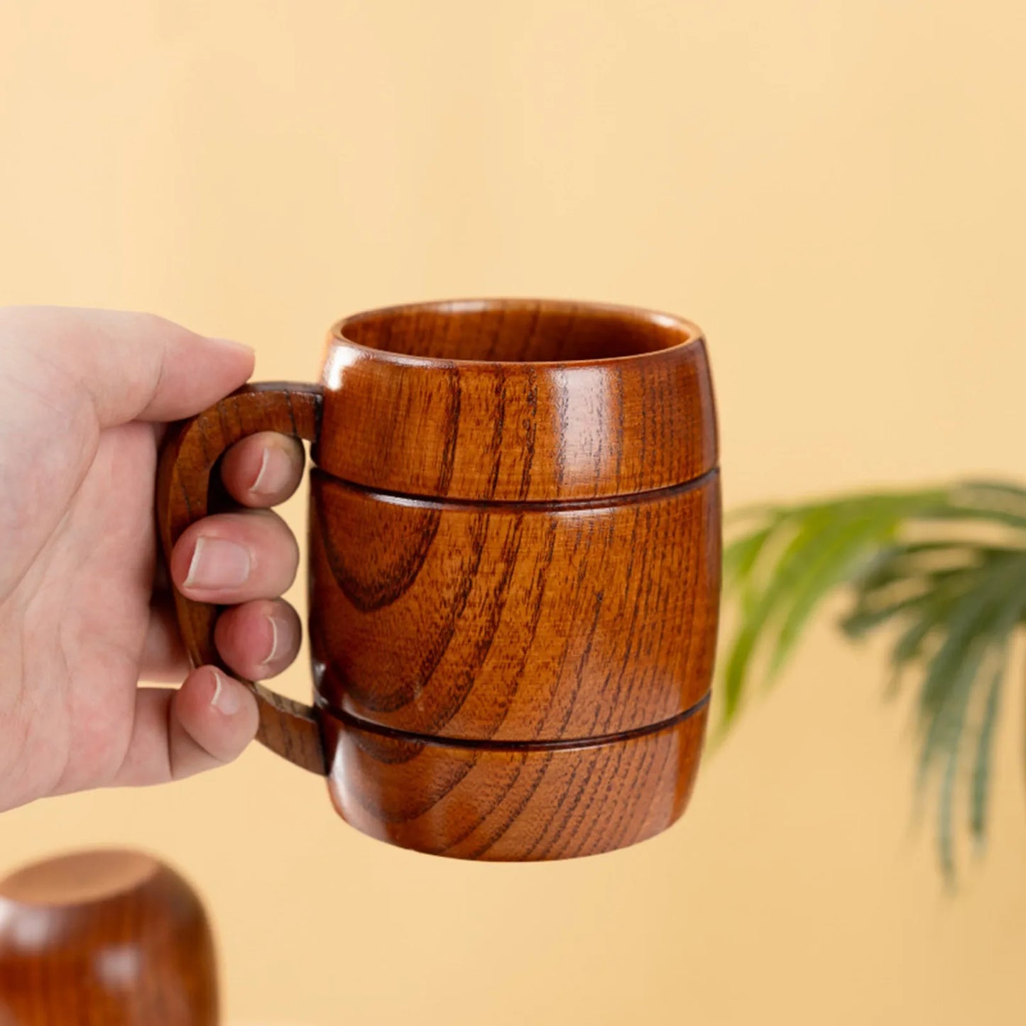 New Beer Mug Wooden Coffee Mug Wooden Creative Mug With Handle Cup High Temperature Resistant