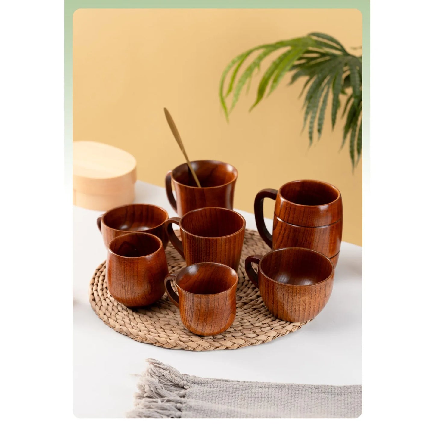New Beer Mug Wooden Coffee Mug Wooden Creative Mug With Handle Cup High Temperature Resistant
