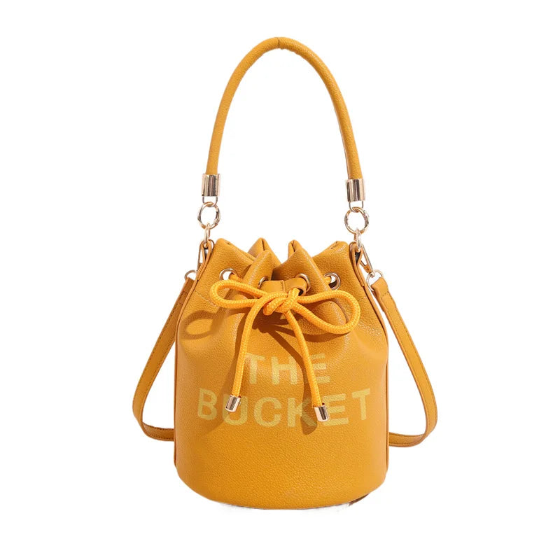 2024 Fashion Bag Women's New Bucket Bag Oblique Span Bag Female Bag Cross-border Portable Retro Women's Bag